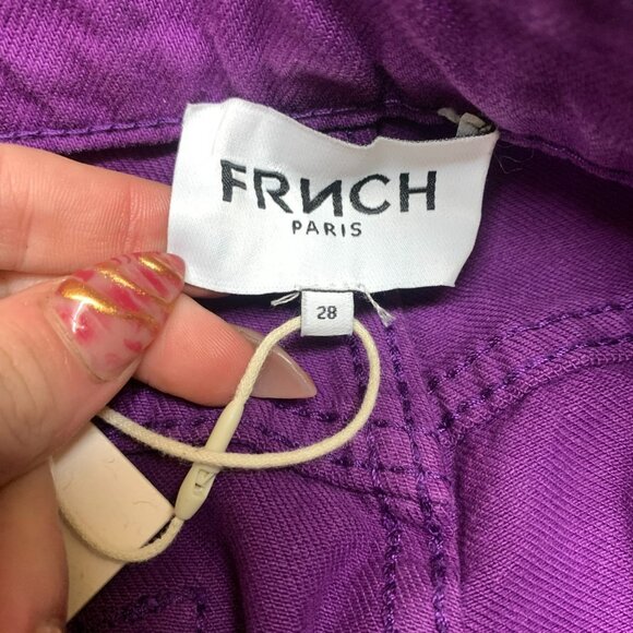 NEW FRNCH Paris Aline Violet Jeans Women’s Size 28 Wide Leg High Waisted Rise - Picture 9 of 15